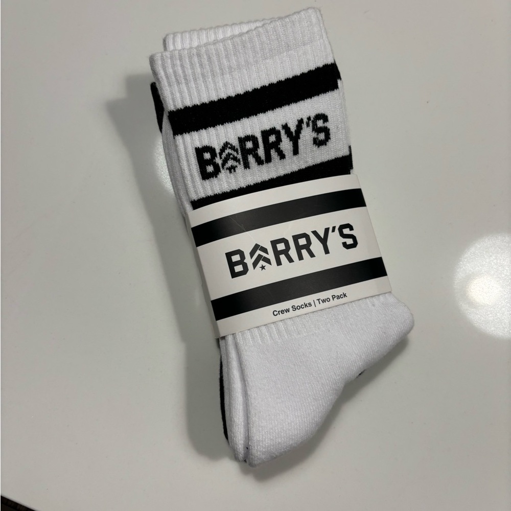 NWT Barry’s Bootcamp crew socks, two pack
